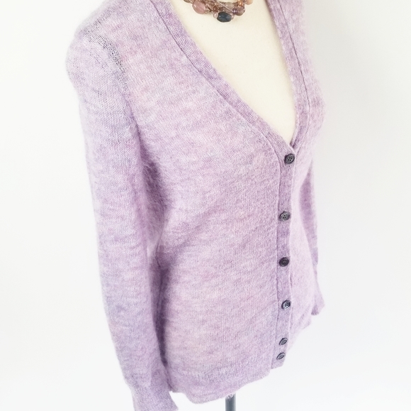 J.Crew Lilac Mohair Blend V Neck Cardigan XS EUC - Picture 5 of 13